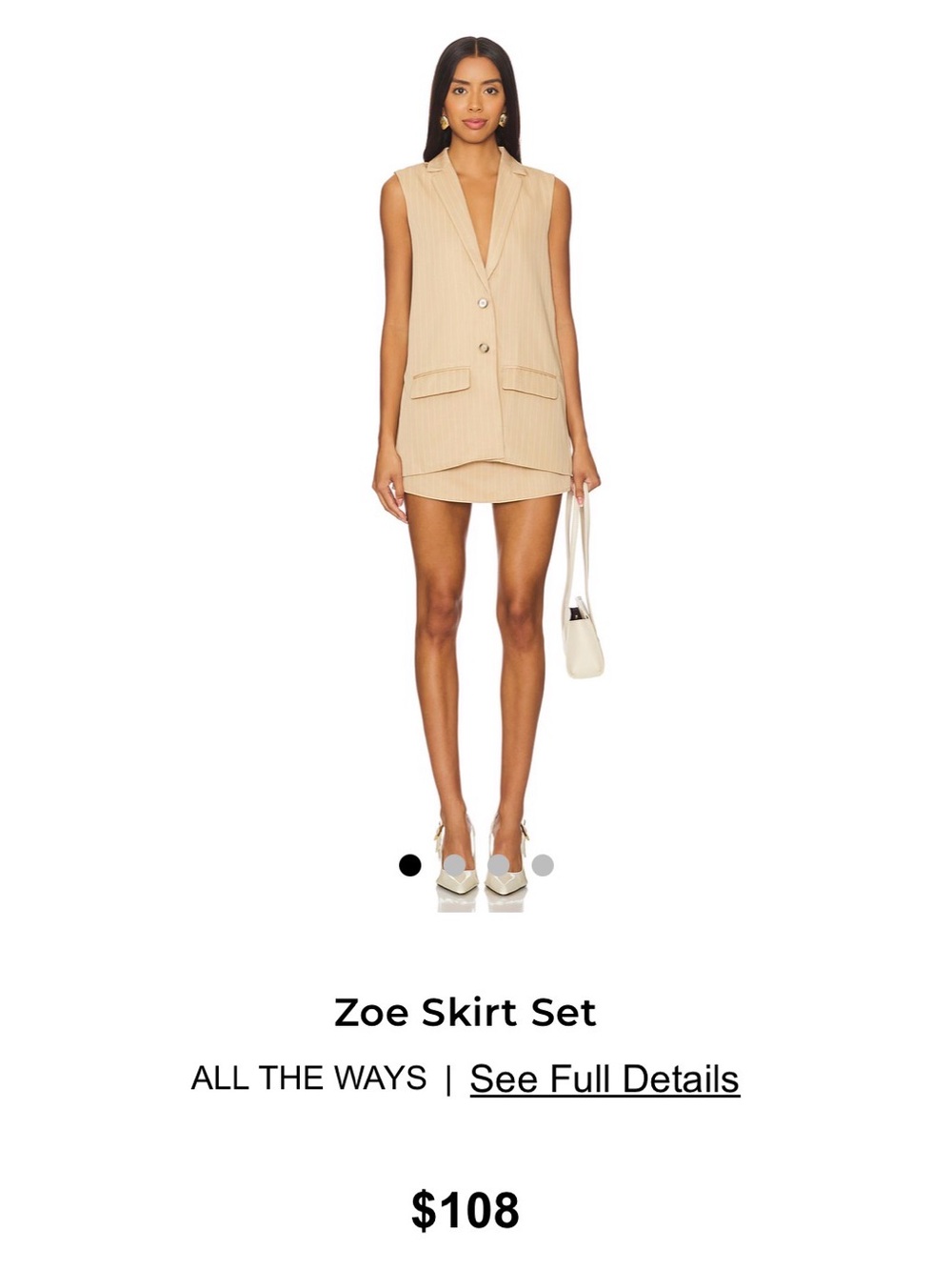 Zoe Skirt Set Tan Women's Tailored Skort
